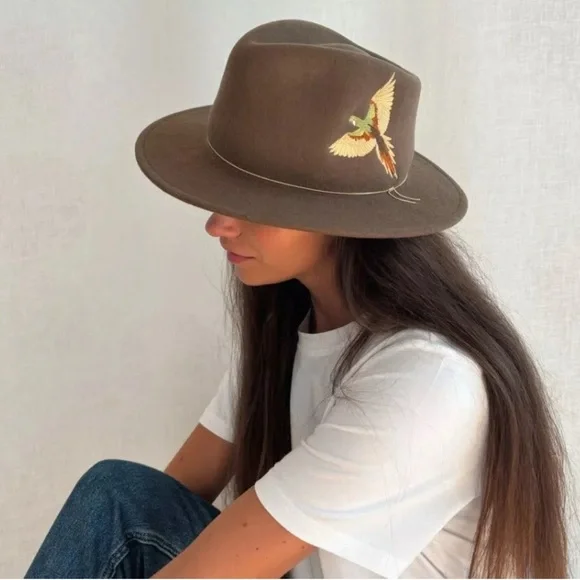 VAN PALMA Dakota Embroidered Felt Hat - Made in France - Picture 2 of 6